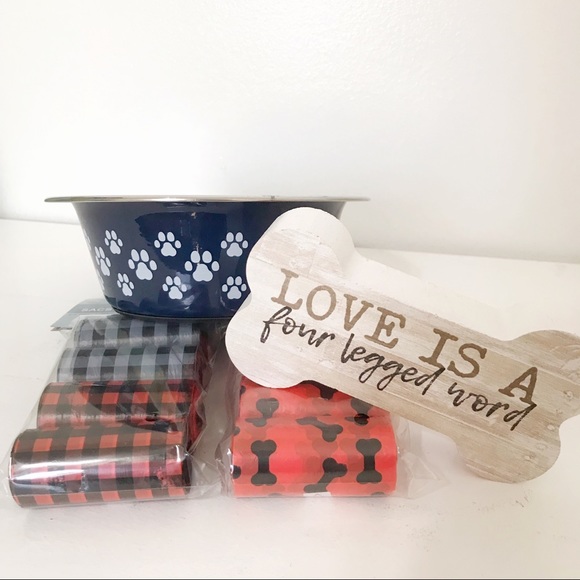 Greenbrier Kennel Club Dog Last Chance Puppy Bundle Small Pet Bowl With Waste Bags And Decor